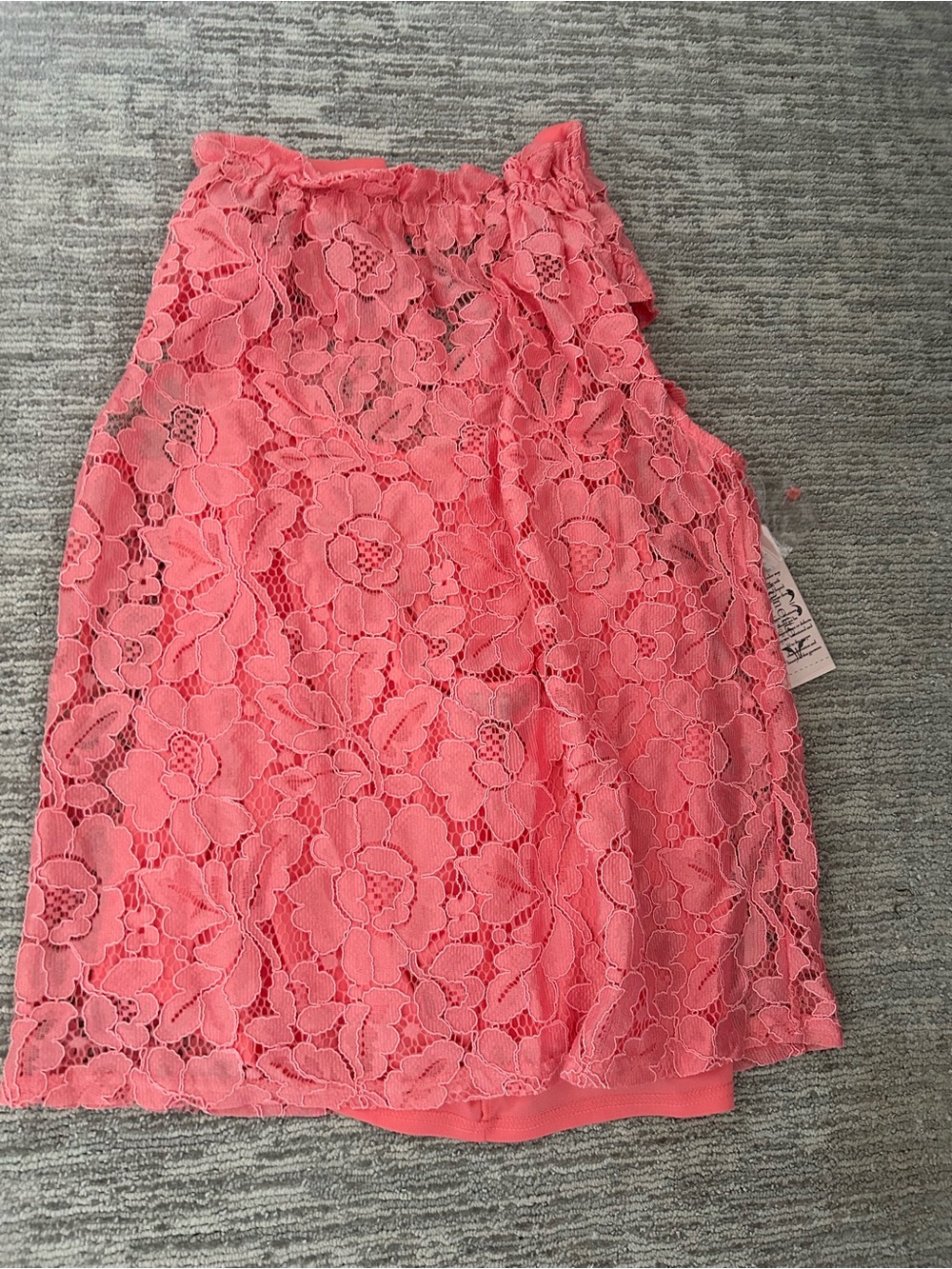 Nanette Lepore Coral Pink Floral Lace Sleeveless Top - Picture 1 of 4